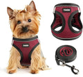 Dog Harness for Small Dogs and Leash Set, Honeycomb Grid, Reflective Lightweight Harness & Anti-Twist Pet Lead Multi Color, Size: XS-S-M. (S, Deep Purple)