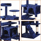 Nova Microdermabrasion 54 in Cat Tree Tower for Indoor Cats Multi-Level Cat Condo Cat Bed Furniture with Scratching Post Kittens Activity Center