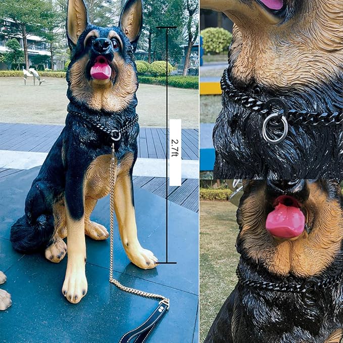 Dog Chain Collar Dog Walking Collar 15mm Black Strong Stainless Steel Cuban Link Chain Collar for Small Medium Dogs（16 Inches