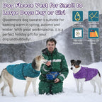 Queenmore Medium Dog Sweaters, Soft Fleece Vest Pullover Dog Jacket with Leash Hole, Warm Winter Dog Clothes Cold Weather Doggy Dachshund Sweater for Medium Dogs Cats Boy or Girl (Lavender, M)
