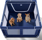 Puppy Playpen Indoor for Dog Small Pets, Dog Playpen 42x42 x25 inch, Dog Play Pen Indoors with Gate, Oxford Fabric Pet Exercise pens for Puppy, Anti-Tipping Dog Enclosure with Zipper Door