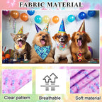 Hosuly 50 Pcs Tie Dye Style Dog Bandana Collar Set Include 10 Bow Tie 10 Necktie Collar 10 Pet Scarf 10 Bow Flowers 10 Hexagonal Bowtie Cat Dog Grooming Accessories for Festival Photography