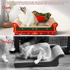 Scratching Sofa, Couch Shaped Thick Scratching Cardboard, Lounge Bed for Indoor Rest&Play, Sofa Scratcher Pad (Red, 23" L X 12.2" W X 10.7" H)