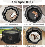 PETSFIT 45.5" Dog Playpen Indoor/Outdoor-Jump-Proof 28.5" Height with Removable Waterproof Mat & Zippered Roof | RV, Camping, Travel Dog Pen | Whelping & Cat Observation Space(45.5"L x 45.5"W x 28.5H)