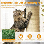 PETSITE 25.5-inch Small Cat Tree, Modern Multi-Level Cat Tower with 2 Comfy Condos, Sisal Scratching Posts, Large Plush Top Perch, and Anti-Tipping Kits, Ideal for Indoor Cats and Kittens (Grey)