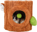Bifanuo Cat Tree Tower, 14.7" Tall, Brown and Green, Multi-Level with Platforms, Condos, Scratching Posts, Light Brown