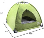 Winsterch Cat Bed Cave for Indoor Cats, Small Pet Tent Cave for Cats, Kittens, and Small Dogs, Warming Cat House with Removable Washable Cushion (18.5'‘ x 18.5’' x 15.8'', Green)