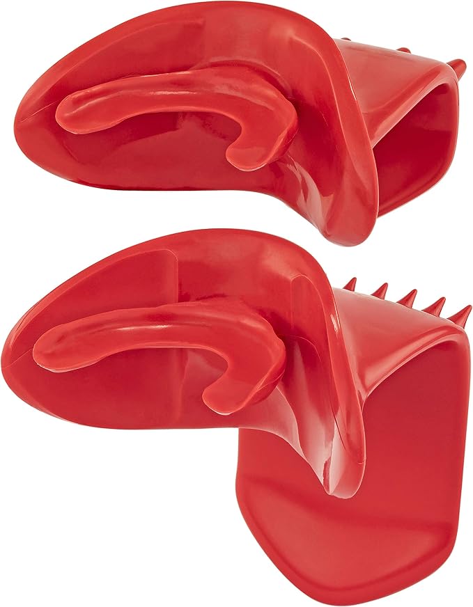 Lick'em Tongue Cat Scratcher Brush Combo Set – Funny Novelty Gag White Elephant Gift for Cat Lovers, Red, Model
