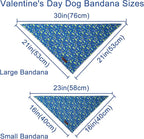 Summer Dog Bandana, UP URARA PUP Dinosaur Triangle Bid Scarf for Medium Large Dogs, Cotton Kerchief for Girl Boy Puppies, Cute Summer BlueBandana,S