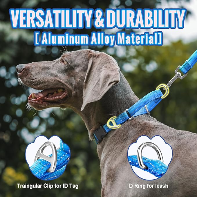 Martingale Collar for Dogs Large Medium Small Heavy Duty Buckle Dog Collar with Tag Ring Reflective Nylon Gradient Dog Collar No Pull Training Collar