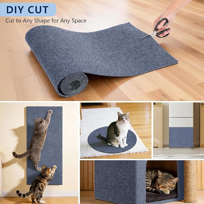 Cat Scratch Pad 78.7x15.8 Inch Self-Adhesive Trimmable Durable Cat Claws Furniture Protector for Couch Sofa Wall Door