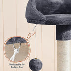 Topeakmart Cat Trees and Cat Towers for Large Inoor Cats, 76.5'' Extra Big Cat Tree with Scratching Posts, Cozy Perches, Warm Condos for Indoor Kittens Play & Rest