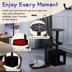 Black Cat Tree, 31 Inches Gothic Cat Tower, Cat Houses for Indoor Cats with Coffin Bed, Spacious Cat Condo, Scratching Posts for Kittens and Cats