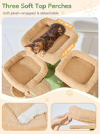 Taoqimiao 76-Inch Cat Tree XXL for Large Cats, Giant Cat Tower with Scratching Board, Extra-Large Metal Hammock, 3 Perches, 7 Sisal Posts, 2 Big Condos, Hanging Basket, Cactus, MS047T