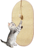 Natural Sisal Cat Scratch Pad, Wall Cat Scratch Board Mat, Summer Wear-Resistant Cool Mat, Anti Scratch Wall Sofa Protector (Sisal Primary Color, 23.6" L x 14.2" W, Elliptical, 1PC)