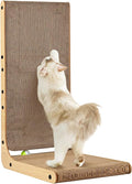 Cat Scratcher L Shape Large, 26.8 inch Cat Scratching Pad for Indoor Cats, Cardboard Cat Scratch Pad with Ball Toy