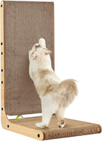 Cat Scratcher L Shape Large, 26.8 inch Cat Scratching Pad for Indoor Cats, Cardboard Cat Scratch Pad with Ball Toy