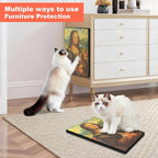 Art Cat Scratching Pad,Wall Scratcher for Indoor Cats - 16.54x11.81x1.18 Inches, Double-Sided Use, Cat Cardboard Scratcher Fits All Breeds & Sizes, Easy to Install,Cat Gifts