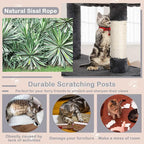 Go Pet Club 54" Tall Multi-Level Cat Tower Furniture with Scratching Post, Toys & House for Indoor Cats