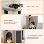 Cat Tree for Large Cats, 45" Heavy Duty Cat Tower with Dual Condos, 3 Thick Full Wrapped Sisal Scratching Posts(φ4.3), Spacious Padded Top Perch, Scratching Ramp and Toy Ball