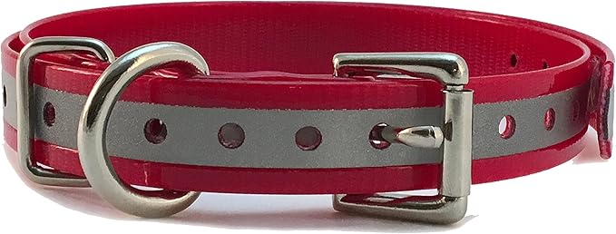 Replacement Strap for SportDOG Collars - 3/4" Wide Ultra-Durable Dog E-Collar Replacement for Training, Bark, Shock, Electric, and GPS Collars - 28" Adjustable Length SportDOG (Reflective Red)
