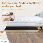 Dog Ramp for Bed with Safety Rails for High Beds up to 37" – Extra Wide 19.5" Adjustable Dog Bed Ramp for Large Dogs up to 200 lbs – Solid Birchwood, Non-Slip Rubber Surface, Foldable Design – Natural