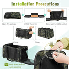 Cat Carrier Soft 25lbs Two Loading Pet Carriers Portable Small Dog Puppy Airline Approved Carrier with Side Pockets Foldable Portable for Outdoor Car Black Camouflage