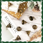 Craft Bells 36 Pcs Small Brass Bells for Crafts, Vintage Bronze Hanging Jingle Bells with Spring Hooks for Wind Chimes, Dog Training Doorbell, Mission Project, Wedding, Christmas & Home Decor