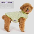 cyeollo Warm Dog Coat Fleece Sherpa Winter Sweater Coats, Turtleneck Dog Jacket Vest for Small Medium Large Dogs with Leash Hole, Soft Reversible Pet Coats for Cold Weather, Green, L