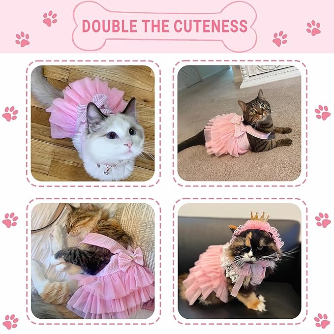 Dog Dresses, Fashion Pet Dog Clothes, Striped Mesh Puppy Dogs Princess Dresses (Pink/Blue/Denim(3pack), Large)