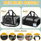 Petskd Pet Carrier 18x13x9.5 Southwest Airline Approved,Pet Travel Carrier Bag for Small Cats and Dogs, Soft Dog Carrier for 1-15 LBS Pets,Dog Cat Carrier with Safety Lock Zipper (Grey)