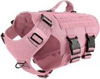 ICEFANG GN3 Tactical Dog Harness for X-Large Dogs, 6X Quick-Release Buckles,Dog Molle Vest with Handle,3/4 Body, Hook and Loop Panel for ID Patch,No Pulling Front Clip (XL (Chest: 31"-40"), Pink)