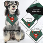 FUAMEY Dog Tuxedo Christmas for Medium Dogs,Dog Formal Suit Dogs Attire Pet Bow Tie Puppy Party Costumes Cat Tux Outfits Pets Bandana Cosplay Adjustable Bowties Christmas Green Red M