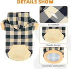 KOOLTAIL Plaid Dog Hoodie Pet Clothes Sweater with Hat and Pocket for Small Medium Large Size Dogs, Soft Winter Warm Dog Cold Weather Coat, Fleece Fall Dog Hooded Sweatshirt for Puppy Cats,BeigeXL/XXL
