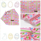 Elegant little tail Easter Dog Bandana, Bunny with Flower 1PC Washable Dog Scarf Female or Male Square Bib Kerchief Scarf Adjustable Pet Bandana for Medium Large Dogs