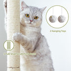 Cat Tree Tower Scratching Post for Indoor Large Cats, Small Cat Tree with Big Perch Bed, 28in Tall Trees House with Condo Cave, Toy Balls, Modern Climbing Furniture Platform for Kitten (Green)