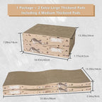 ALLGEAR 33"x13" Extra Large Cat Scratcher Lounge, Jumbo Corrugated Cardboard Scratching Pad for Large Cats, Wave Reversible Thick 2.2"–1.4", W/Catnip, Durable Cat Bed (2 XL Pads = 4 Medium Pads)