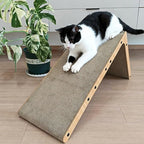 Large Cat Scratcher & Scratching Post, 27.6" Tall L-Shape Cat Scratch Board & Pad for Indoor Cats, Leans Against Wall & Sofa, High-Strength Cardboard with Bell, Catnip & Teaser Wand