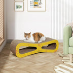 Portable Durable 29.5Inch Cat Scratcher Toys, Cat Scratch Lounge Made from Corrugated Cardboard Cat Scratchers House for Indoor Cats and Kittens, Cat Scratch Bed (Figure of Eight Colorful)