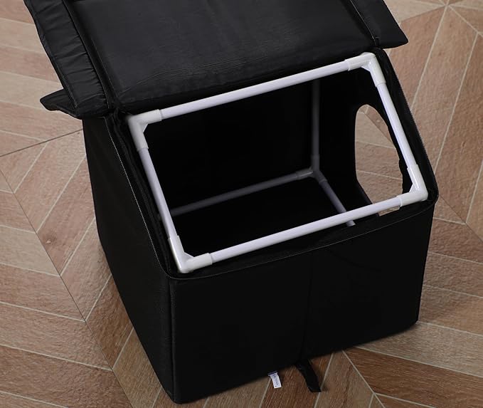 Outdoor Cat House Cat House for Outdoor and Indoor Use - Waterproof Shelter for Cats, Dogs, and Feral Animals (Black cat House, Medium)