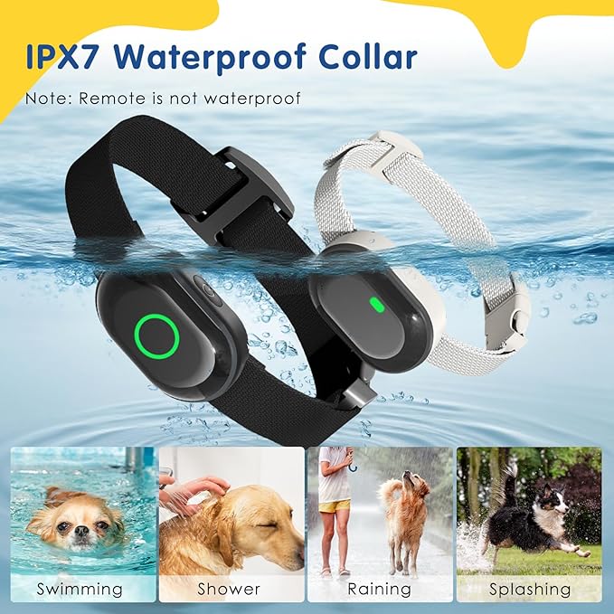 Lychee Training Collar for Two Dogs，One Large(10-120lbs) and One Small (5-50lbs) Sport Dog Correction Shock Collar for Training with 1300FT Remote Control, IPX7 Waterproof and Rechargeable