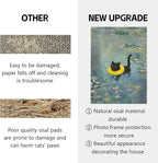 Wall Art Cat Scratcher Mat - Sisal Vertical Cat Scratch Pad with Photo Frame Design, No-Drill Wall-Mounted, 16"x12" Wall & Couch Cat Scratching Mat, 1 Extra Mat Included Free (Pond-Side Cat)