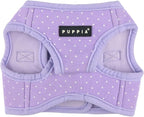 Puppia Dotty Dog Vest Harness B (Step-in) Fashionable Polka Dot Pattern Spring Summer Harness for Small Dogs, Violet, Small