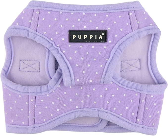 Puppia Dotty Dog Vest Harness B (Step-in) Fashionable Polka Dot Pattern Spring Summer Harness for Small Dogs, Violet, Small