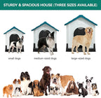 YITAHOME Dog House Outdoor Plastic Doghouse Water Resistant Pet House with Adjustable Skylight and Elevated Base for Small, Medium, and Large Dogs