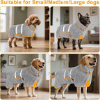 Bienbee Dog Bathrobe, Quick Drying Super Absorbent Dog Robes for After Bath, Warm Keeping Dogs Towel, Dogs Bath Supplies, Gray XXL