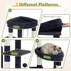 Cat Tree for Large Adult, 71.7'' Tall Cat Tower for Indoor Cats, Sturdy Heavy Duty Cat Tree Tower for 20 lbs+Cats, 3 Big Cat Condos, 10 Scratching Posts, 3 Platforms, Drak Gray GCT036G