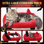 Globlazer Gothic Cat Tower for Indoor Adult Cats, 50-inch Heavy Duty Goth Cat Tree for Big Cats, Maine Coon Cat Tree with Extra-Large Padded Platform, 2 Large Condos, F50
