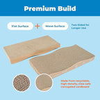 Best Pet Supplies Catify Cat Scratcher, Fun Interactive Scratchers, Posts, Poles, Claw Safe, Furniture Saver Indoor Play Support Natural Cat Behaviors Heavy Duty - Wave (2 Pack), 17.25 x 8.5