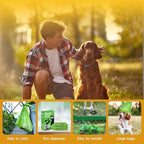 Pet N Pet 200 Counts Unscented Dog Poop Bags Rolls with Tie Handles, 41% Plant Based & 59% PE Poop Bags for Dogs, Extra-Thick Doggie Poo Bag, Pet Waste Bag